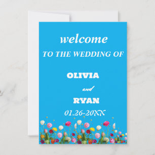 elegant welcome to our wedding sign