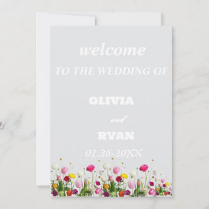 elegant welcome to our wedding sign invitation