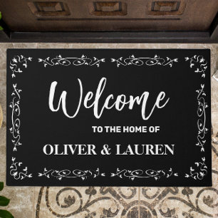 Elegant Welcome To The Home Of Black Doormat