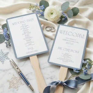 Elegant Welcome Wedding Ceremony Fan Program