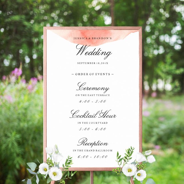 Elegant Welcome Wedding Order of Events Reception Poster (Creator Uploaded)