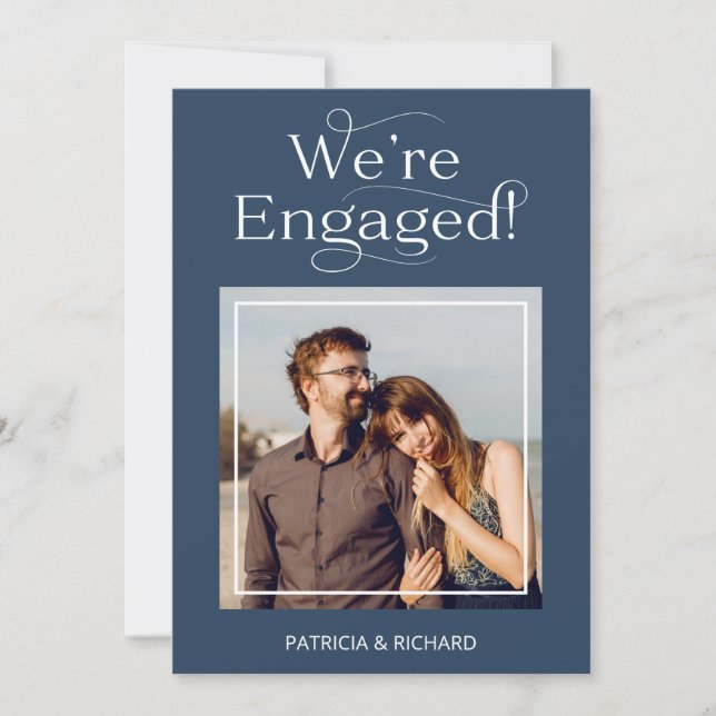Elegant We're Engaged Engagement Announcement (Front)