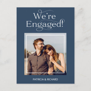 Elegant We're Engaged Engagement Announcement Post Postcard