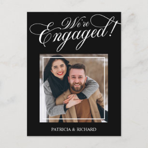Elegant We're Engaged Engagement Announcement Postcard
