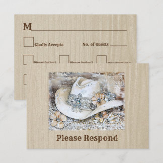 Elegant Western Boho Wedding RSVP Card