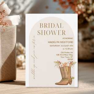 Elegant Western Cowgirl Boots Bridal Shower Invitation