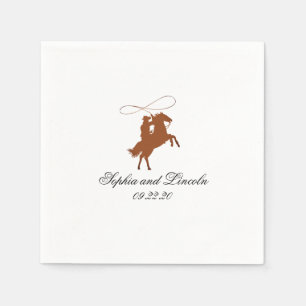 Elegant  Western Dark Brown Wedding Napkin