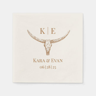 Elegant Western Wedding Personalised Napkins