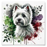 Elegant Westie Watercolor Art