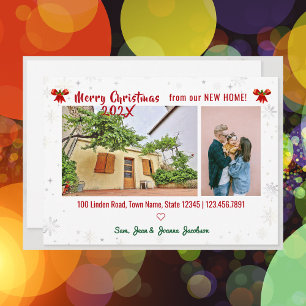 Elegant We've Moved for Christmas Holly Photos Announcement