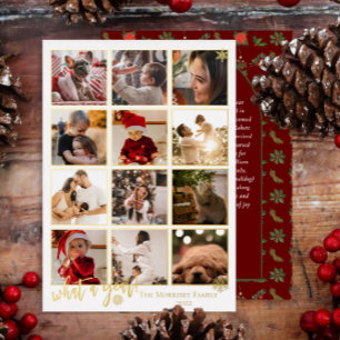 Elegant What A Year 12 Photo Snowflakes Message