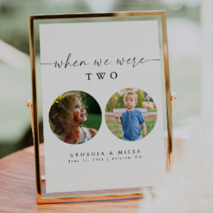 Elegant When We Were Age Photo Table Number