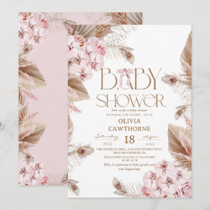 Elegant  Whimsical Boho Baby Shower  Invitation