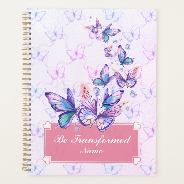 elegant, whimsical butterfly-themed custom planner (Front)