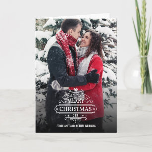 Elegant Whimsical Christmas Holiday Photo Card