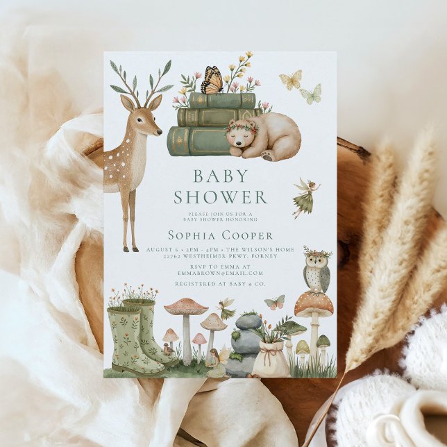 Elegant Whimsical Forest Animals Baby Shower Invitation (Creator Uploaded)