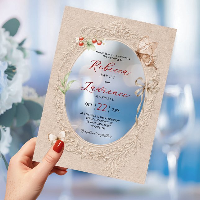 Elegant Whimsical Frame Acrylic Wedding Invitations (Creator Uploaded)