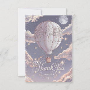 Elegant Whimsical Hot Air Balloon Thank You Card