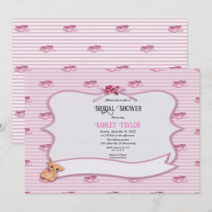 Elegant Whimsical Ornate Pink Modern Bridal Shower Invitation