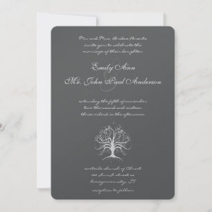 Elegant Whimsical Swirl Tree Invitation
