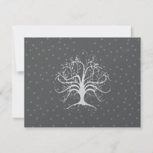 Elegant Whimsical Swirl Tree RSVP Card