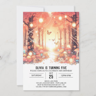 Elegant Whimsical Woodland Digital Birthday Invitation