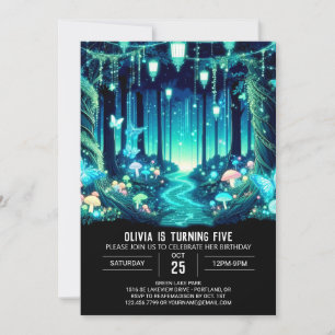 Elegant Whimsical Woodland Digital Birthday Invitation