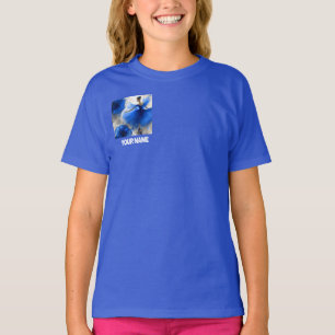 Elegant Whirl Ballet in Indigo blue T-Shirt