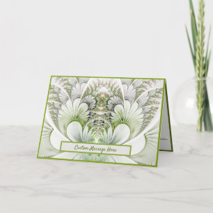 Elegant White Abstract Floral Note / Greeting Card