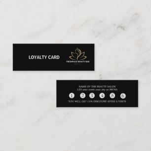 Elegant white and black beauty salon loyalty card