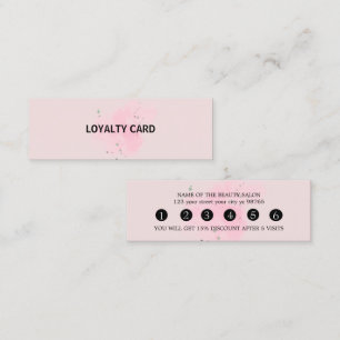 Elegant white and black beauty salon loyalty card