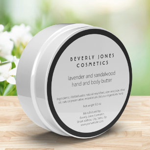 Elegant White and Black Cosmetics Label