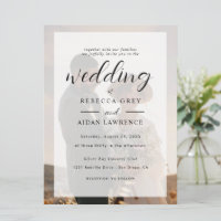 Elegant White and Black Gold Border Photo Wedding