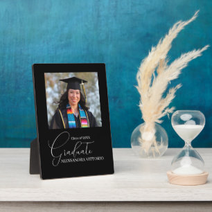 Elegant White and Black Graduate Plaque