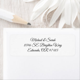 Elegant White and Black Return Address