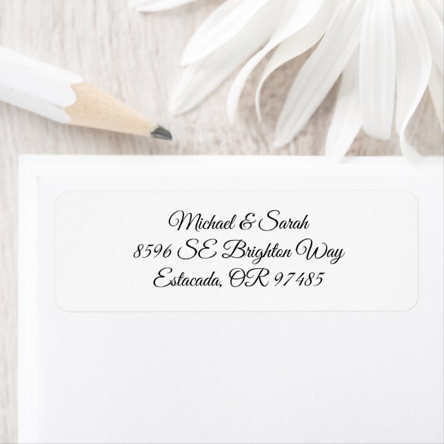 Elegant White and Black Return Address (Insitu)