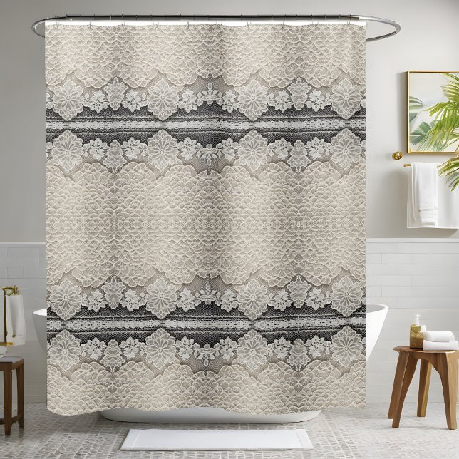 Elegant White and Cream Shower Curtain Style 1 (Creator Uploaded)