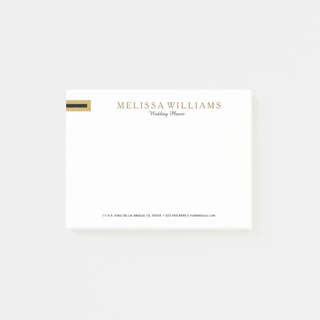 Elegant White And Gold Glitter Minimalistic Design Post-it Notes (Front)