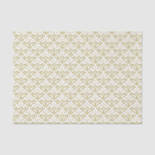 Elegant White and Gold Heart Tissue Paper