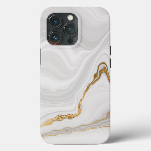 Elegant White And Gold Marble iPhone 13 Pro Case