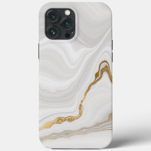 Elegant White And Gold Marble iPhone 13 Pro Max Case