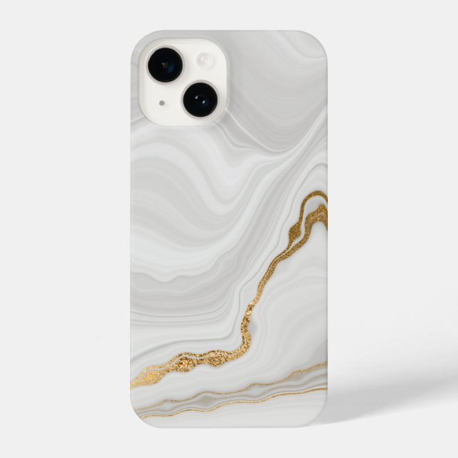 Elegant White And Gold Marble iPhone Case (Back)