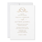 Elegant White and Gold Monogram Wedding Invitation