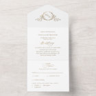 Elegant White and Gold Monogram Wedding with RSVP