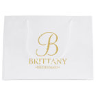 Elegant White and Gold Personalised Bridesmaid