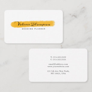 Elegant White and Gold Stroke Signature Business Card