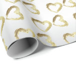 Elegant White and Gold Wedding Hearts Wrapping Paper<br><div class="desc">Elegant White Weddings Gift Wrap with gold hearts. Also great for anniversaries. Made with high resolution vector and/or digital graphics for a professional print. NOTE: (THIS IS A PRINT. All zazzle product designs are "prints" unless otherwise stated under "About This Product" area) The design will be printed EXACTLY like you...</div>