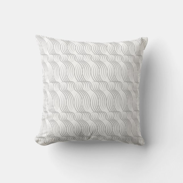 Elegant White and Grey  Cushion (Front)