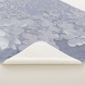 Elegant White and Grey Limelight Hydrangea Sherpa Blanket