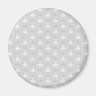 Elegant White and Grey Pattern. Damask. Magnet